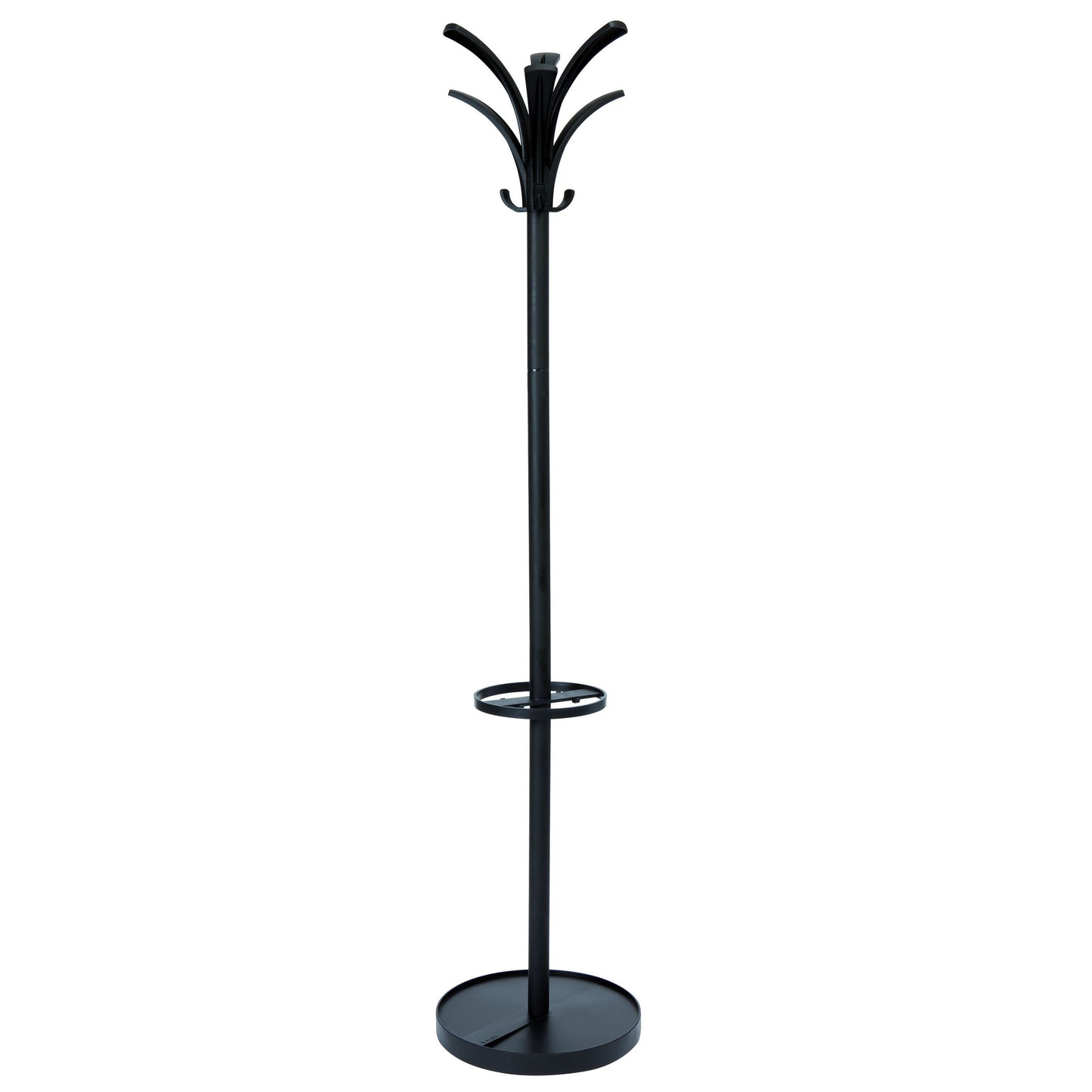 Alba Brio Coat Rack with Integrated Umbrella Stand Black 38cm (Base) X 170cm