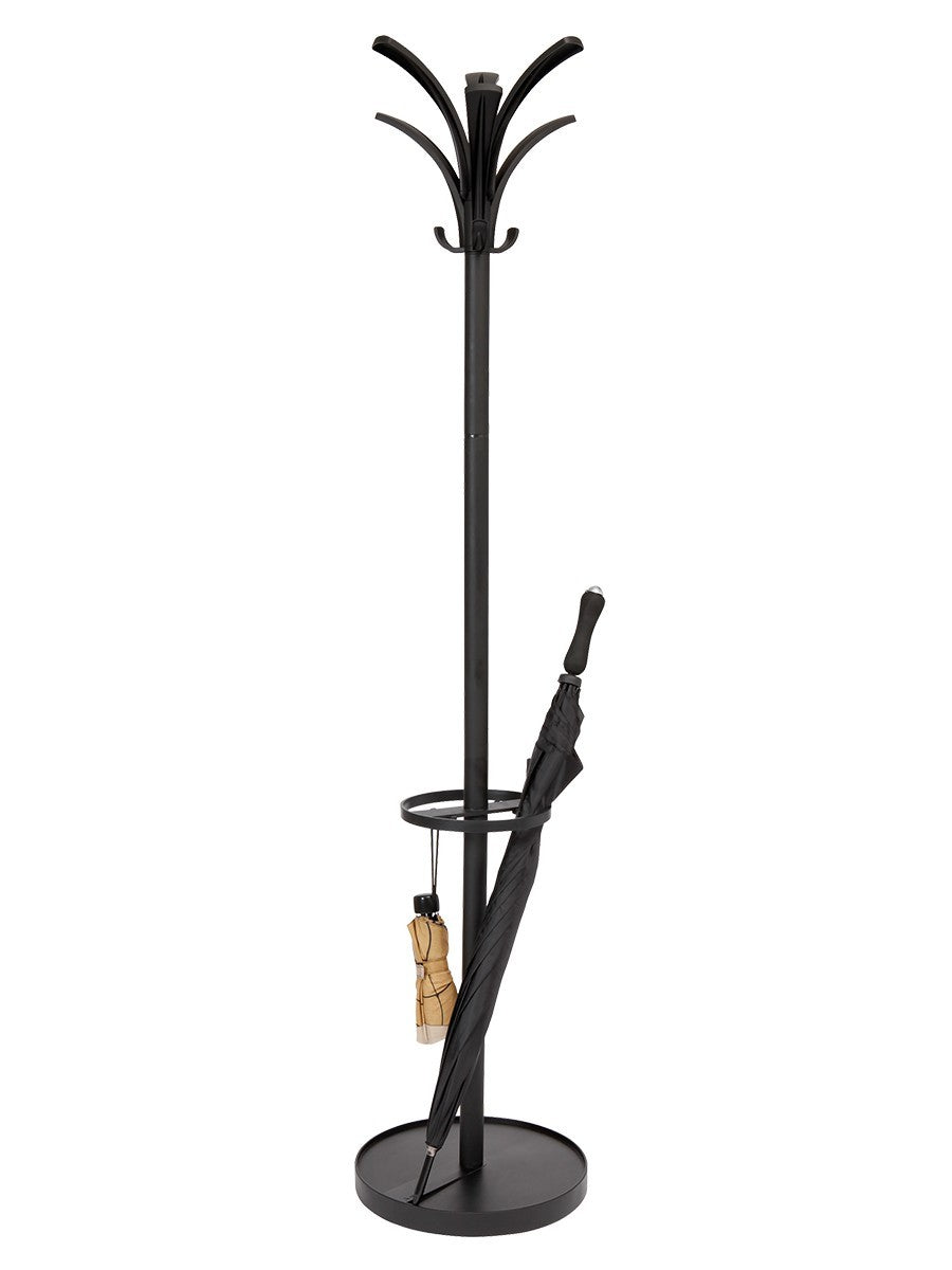 Alba Brio Coat Rack with Integrated Umbrella Stand Black 38cm (Base) X 170cm