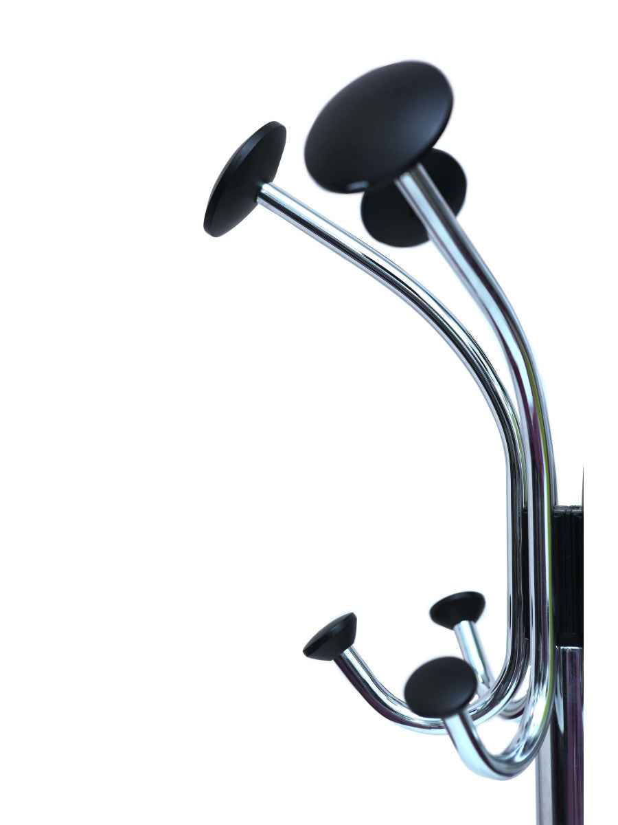 Alba Brio Coat Rack with Integrated Umbrella Stand Chrome 38cm (Base) X 177cm