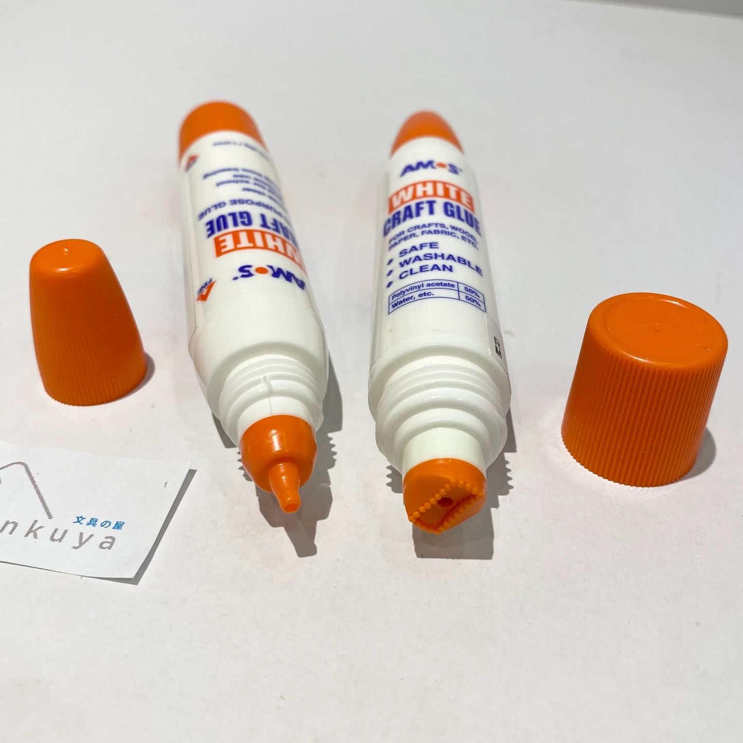 Amos Craft Glue Double-Ended 34ml – Strong, Washable, Non-Toxic White Glue for Crafts