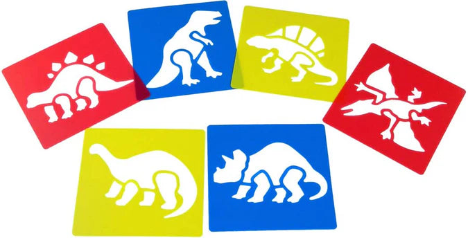 Anthony Peters Washable Dinosaur Stencils Set of 6 – Durable & Reusable Kids Art Templates