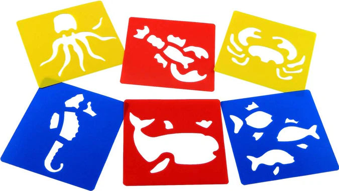 Anthony Peters Washable Sea Life Stencils Set of 6 – Durable & Reusable Kids Art Templates