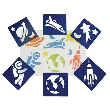 Anthony Peters Washable Space Stencils Set of 6 – Durable & Reusable Kids Art Templates
