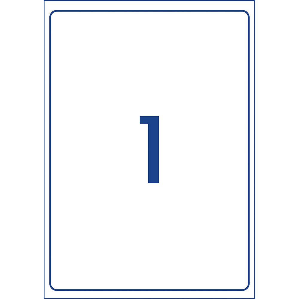 Avery Heavy Duty ID Label L7067 White Laser 199.6x289.1mm 1up 10 Sheets