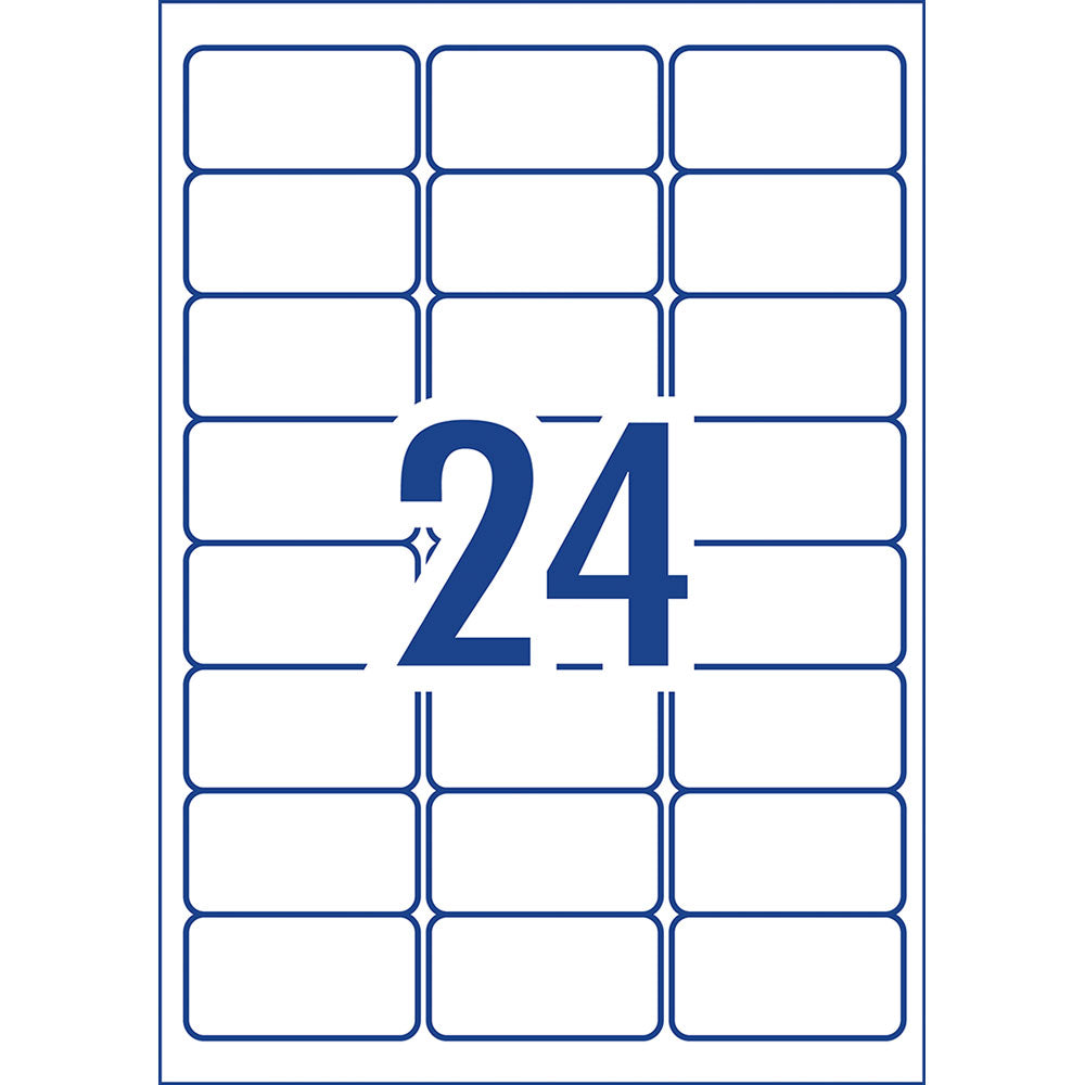 Avery Heavy Duty ID Label J4773 White Inkjet 64x33.8mm 24up 10 Sheets