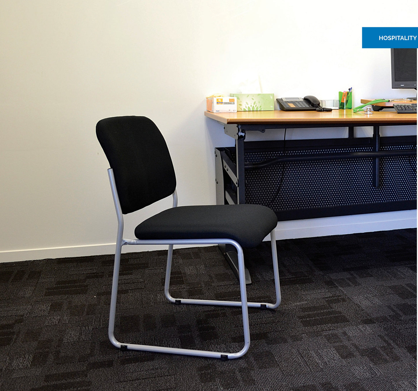 Buro Seating Chair Stackable Linkable Mario Blue