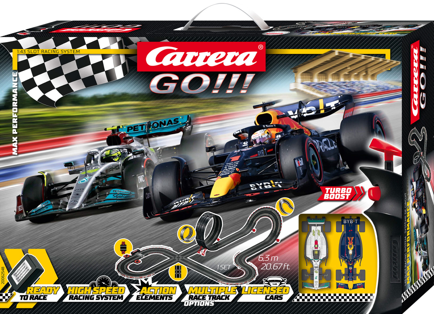 Carrera Digital Slot Car Racing System Go!!! F1 Track-6.3m Max Performance