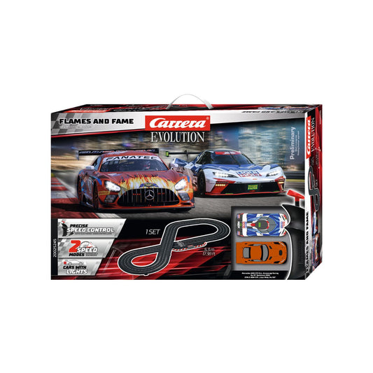 Carrera Evolution Fame and Flames Slot Car Set – 1:32 Scale with Mercedes-AMG GT3 & KTM X-BOW