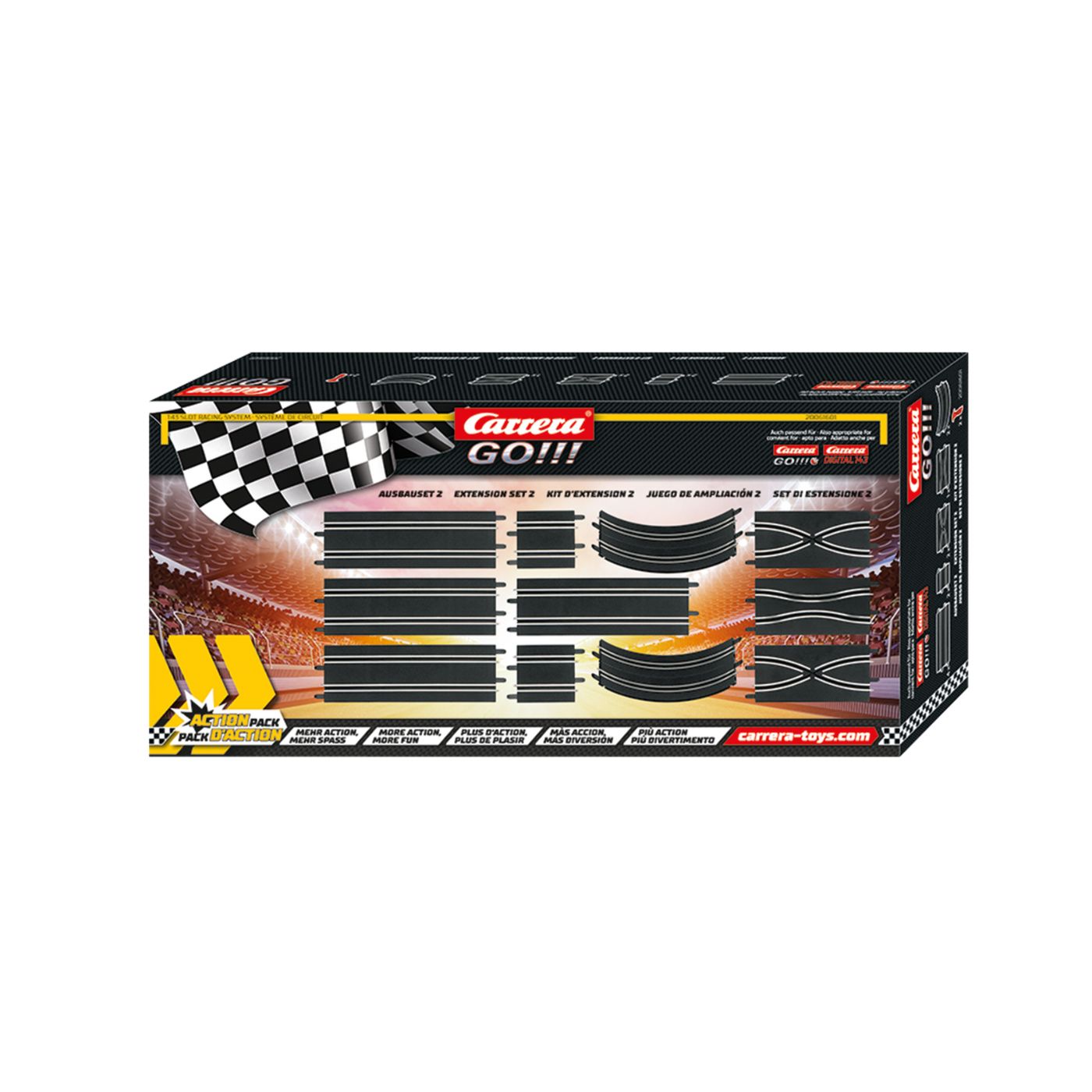 Carrera GO!!! Extension Set 2 – 11pk Track Expansion for DIGITAL 143 Racing