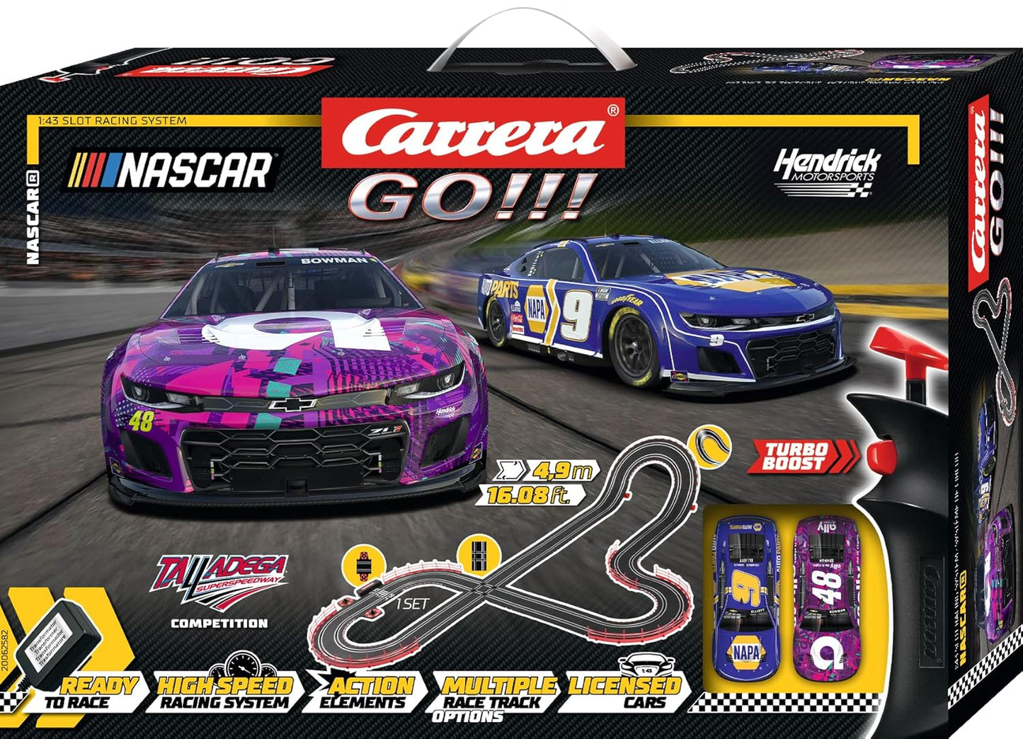 Carrera GO!!! 62582 NASCAR Talladega Competition Electric Powered Slot Car Racing Set