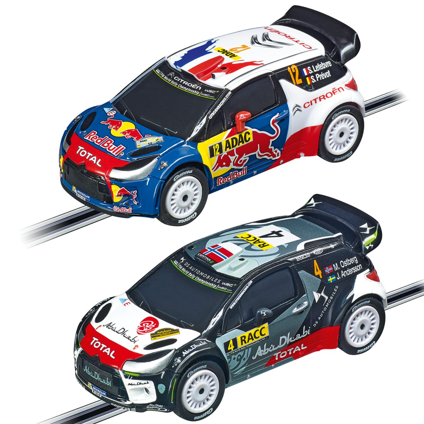 Carrera GO!!! Super Rally Slot Car Racing Set – 1:43 Scale Rally Track with Citroën DS3 WRC Cars