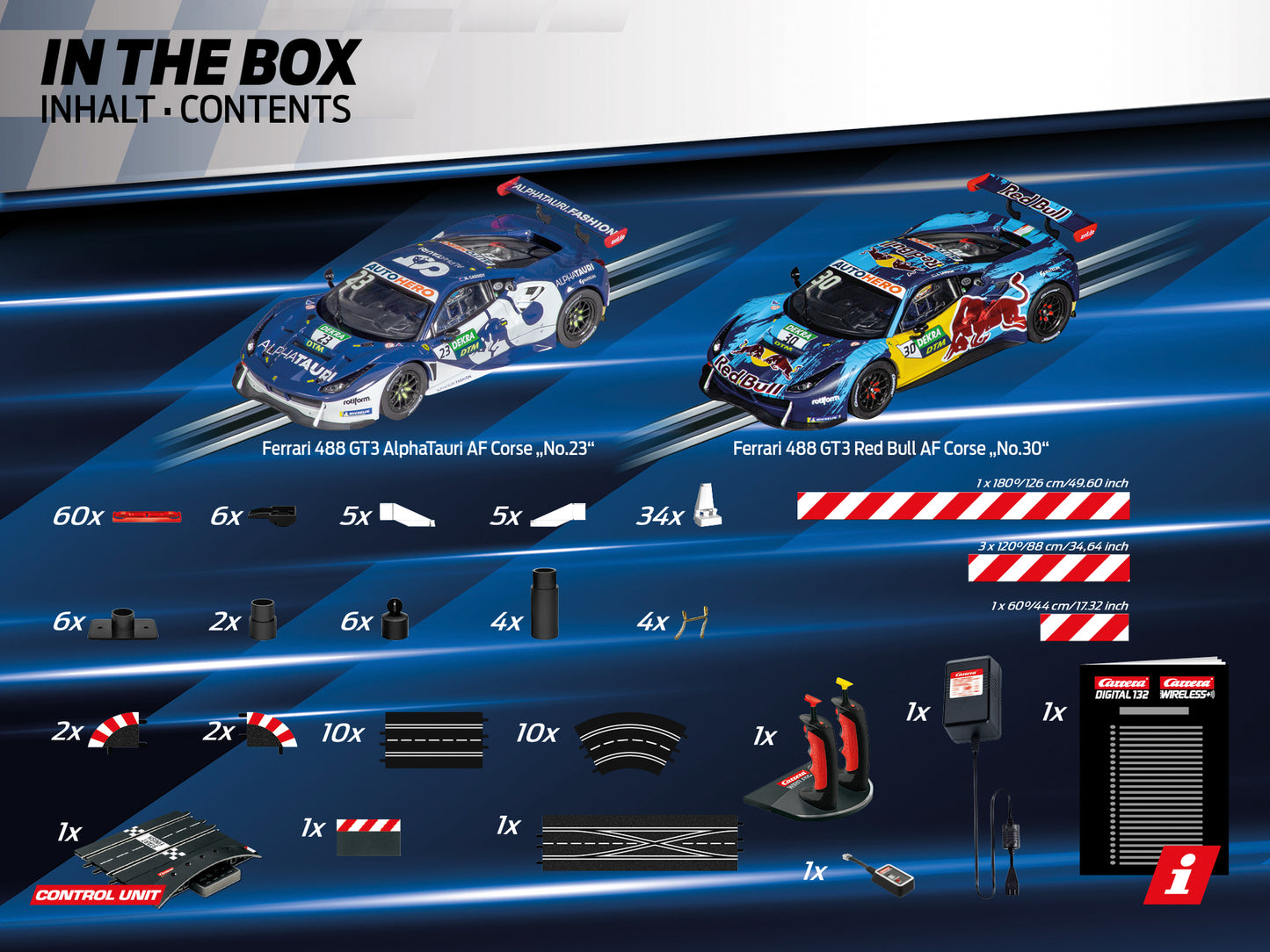 Carrera Premium Digital 124 Slot Racing System DTM Scale 1:32 Track 7.6m DTM Bull & Horse