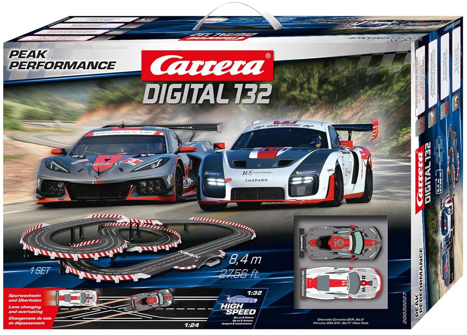 Carrera Premium Digital 132 Slot Car Racing System Scale 1:32 Track 8.4mm Peak Performance