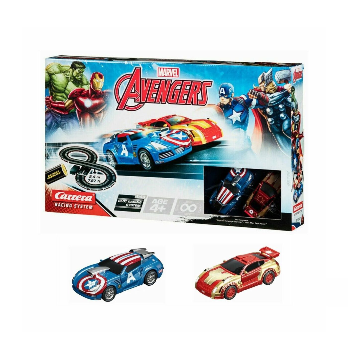 Carrera Slot Car Racing System Track 2.4m Go!!! Marvel Avengers