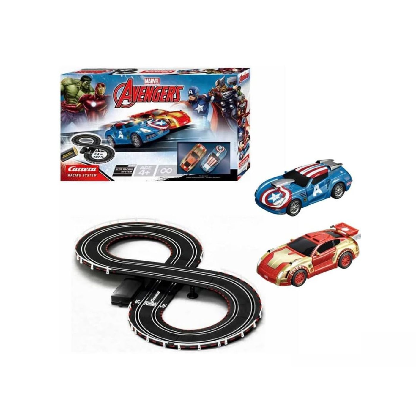 Carrera Slot Car Racing System Track 2.4m Go!!! Marvel Avengers