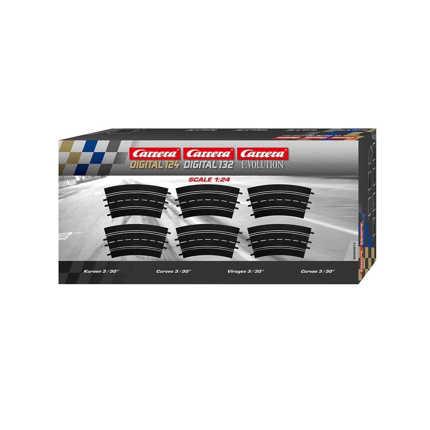 Carrera Slot Car Track Curve 3/30° for Digital 124/132 & Evolution Pack of 6
