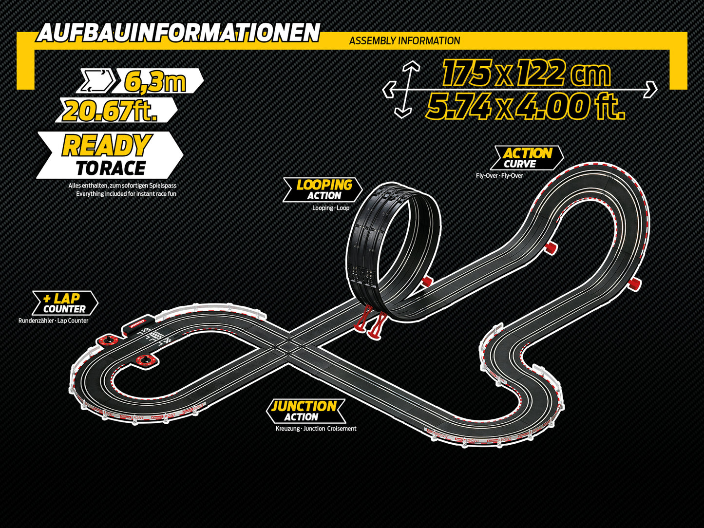 Carrera GO!!! DTM Power Lap Slot Car Racing Set – 1:43 Scale with BMW M4 GT3 & Audi R8 LMS