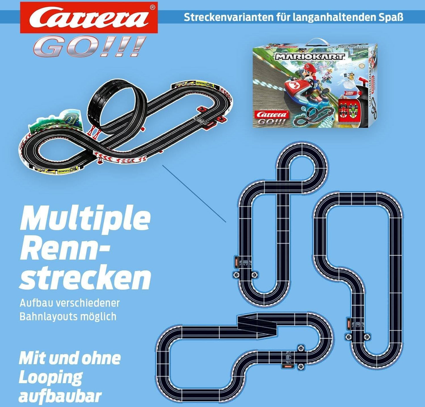Carrera GO!!! Nintendo Mario Kart 8 Slot Car Set – 1:43 Track Racing for Kids