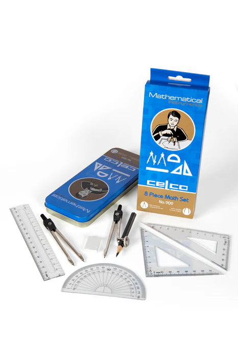 Celco 8 Piece Maths Set 909 with Compass