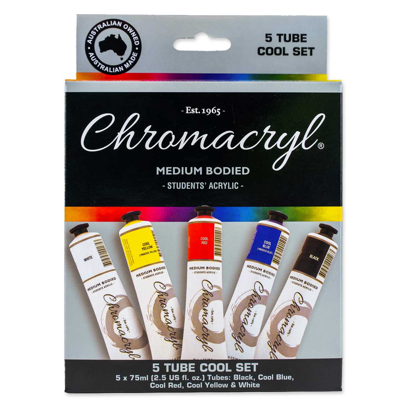 Chromacryl Student Acrylic Paint 5 x 75ml Set