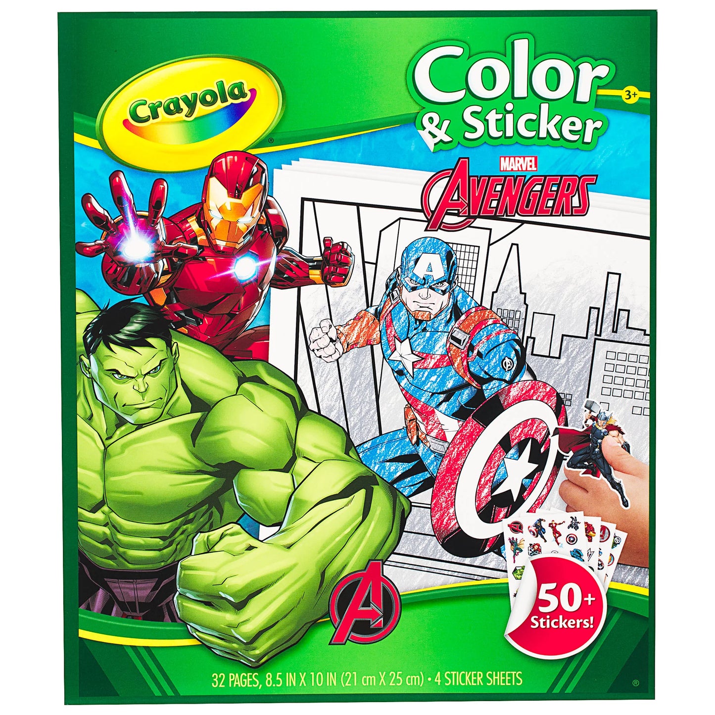 Crayola Colour & Sticker Book 32 Pages Marvel Avengers