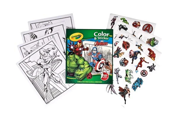 Crayola Colour & Sticker Book 32 Pages Marvel Avengers