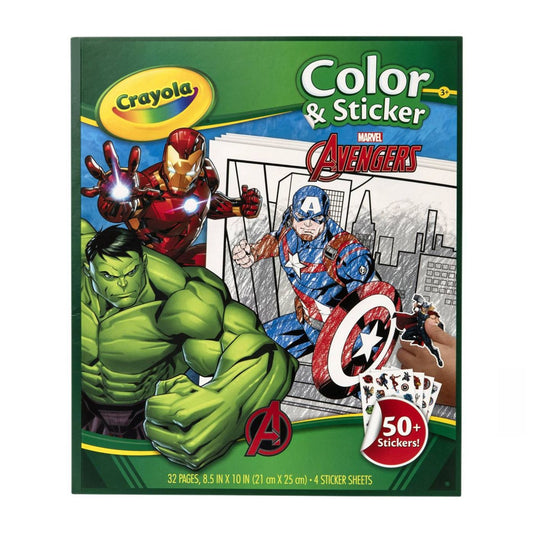 Crayola Colour & Sticker Book 32 Pages Marvel Avengers
