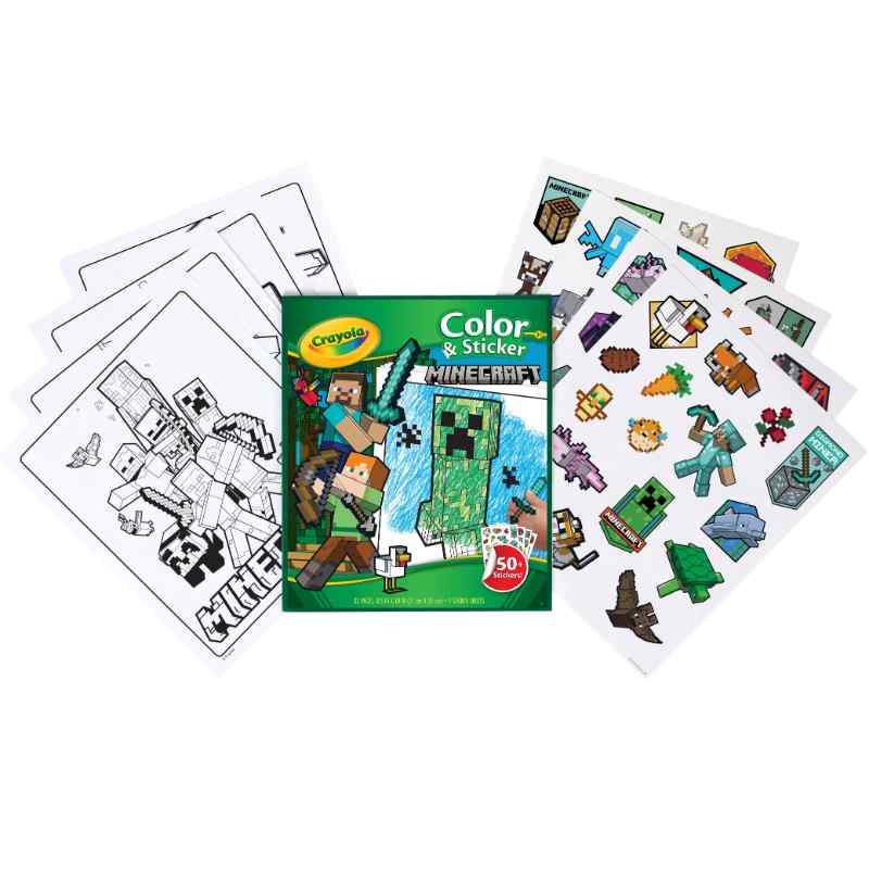 Crayola Colour & Sticker Book 32 Pages Minecraft