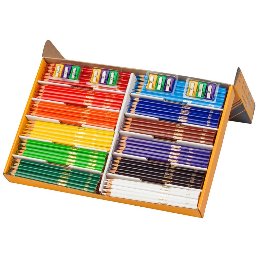 Crayola Coloured Triangular Pencil 12 colors + 12 Sharpeners Class Pack of 240