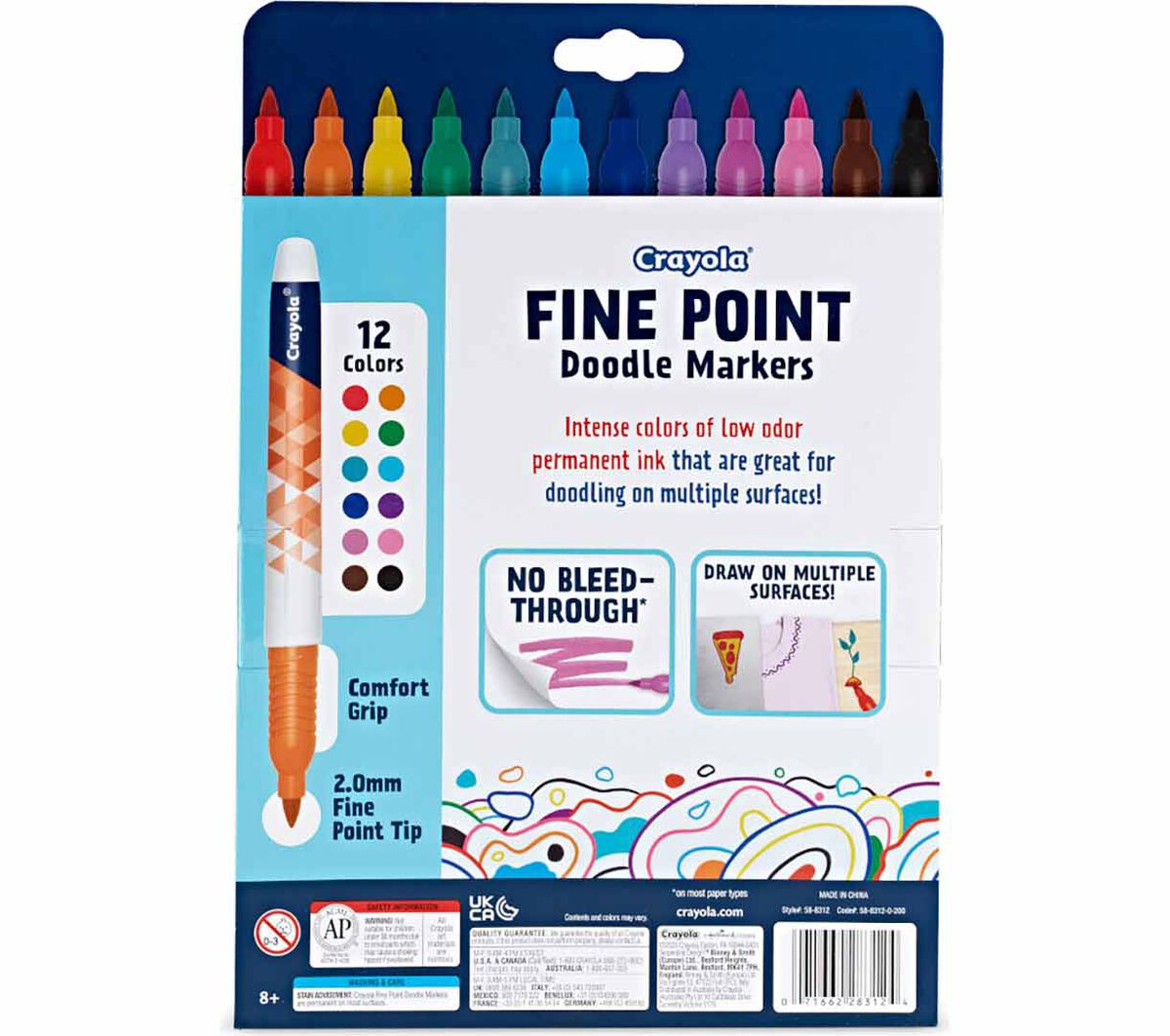 Crayola Doodle & Draw Fine Point Markers Pack of 12