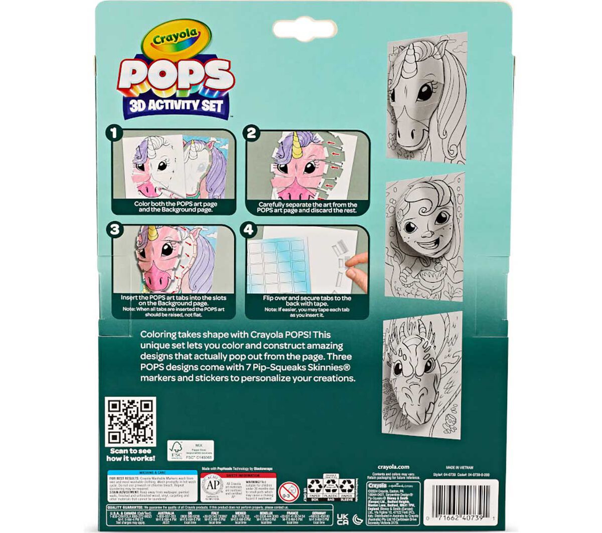 Crayola POPS 3D Activity Set Mystical Creatures