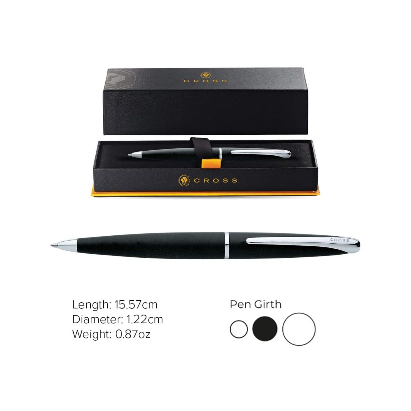 Cross Ballpoint Pen ATX Basalt Medium Tip Black
