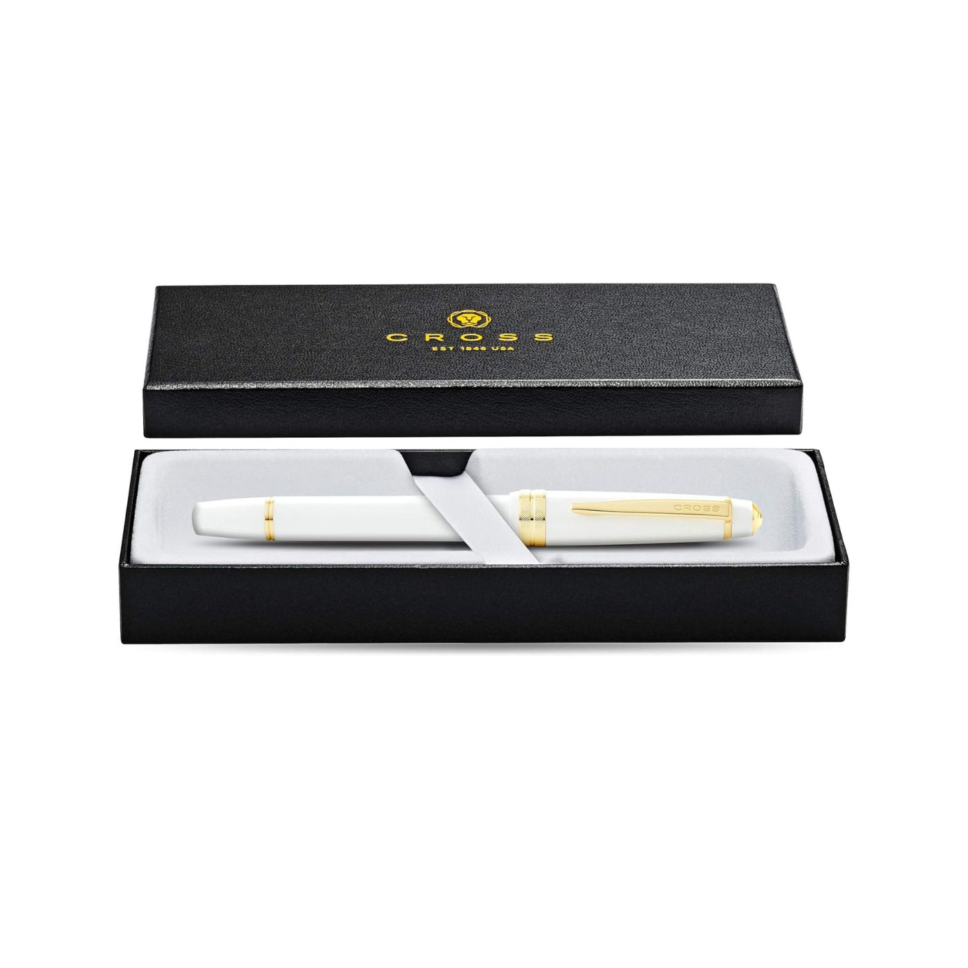 Cross Fountain Pen Medium Bailey Light Polished White Resin and Gold Tone