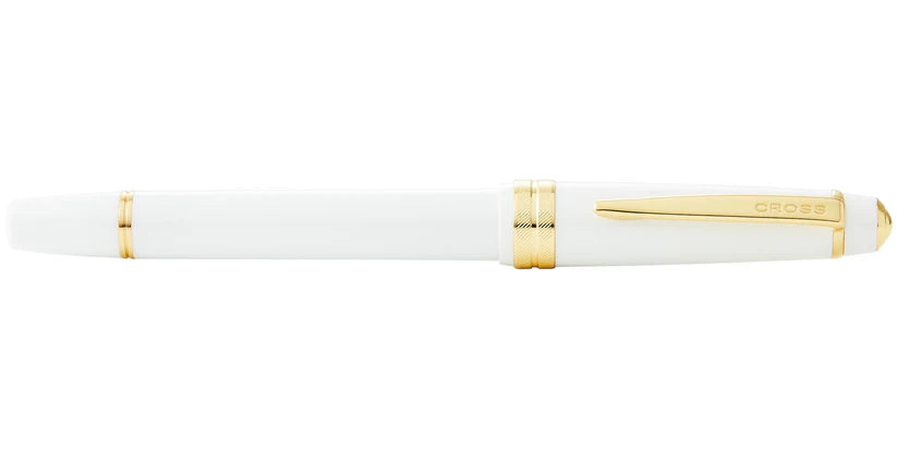 Cross Fountain Pen Medium Bailey Light Polished White Resin and Gold Tone