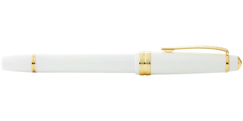 Cross Fountain Pen Medium Bailey Light Polished White Resin and Gold Tone
