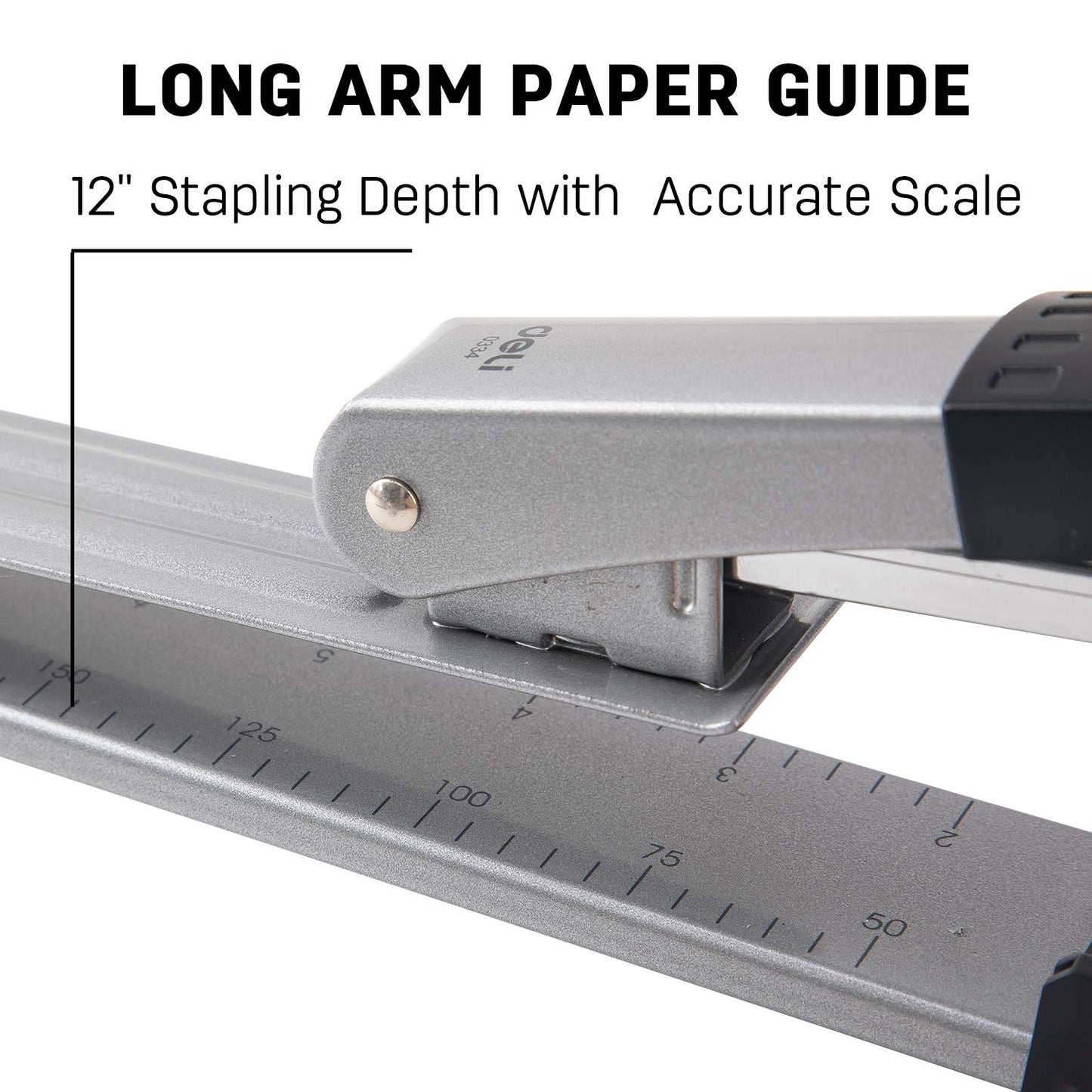 Deli Long Arm Stapler 12 Inch Metal E0334 25 Sheets