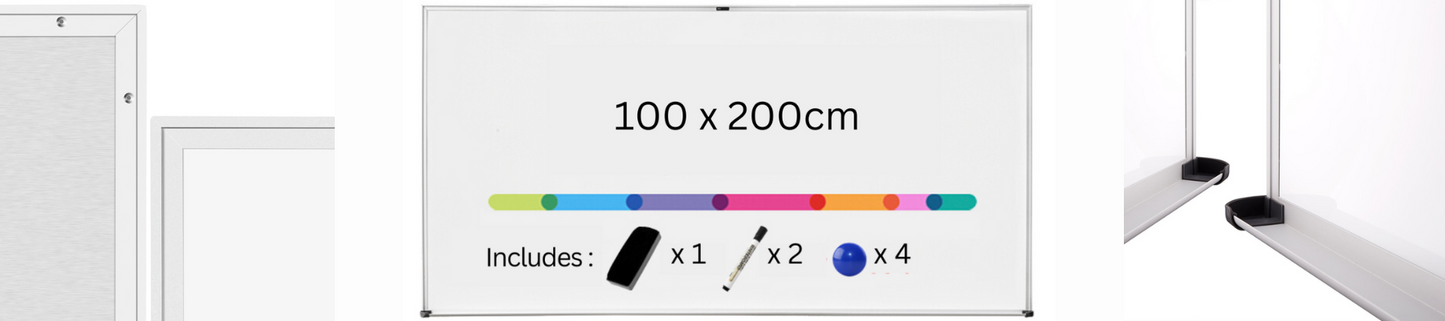 Deli Magnetic Whiteboard with Starter Kit 1000 x 2000mm