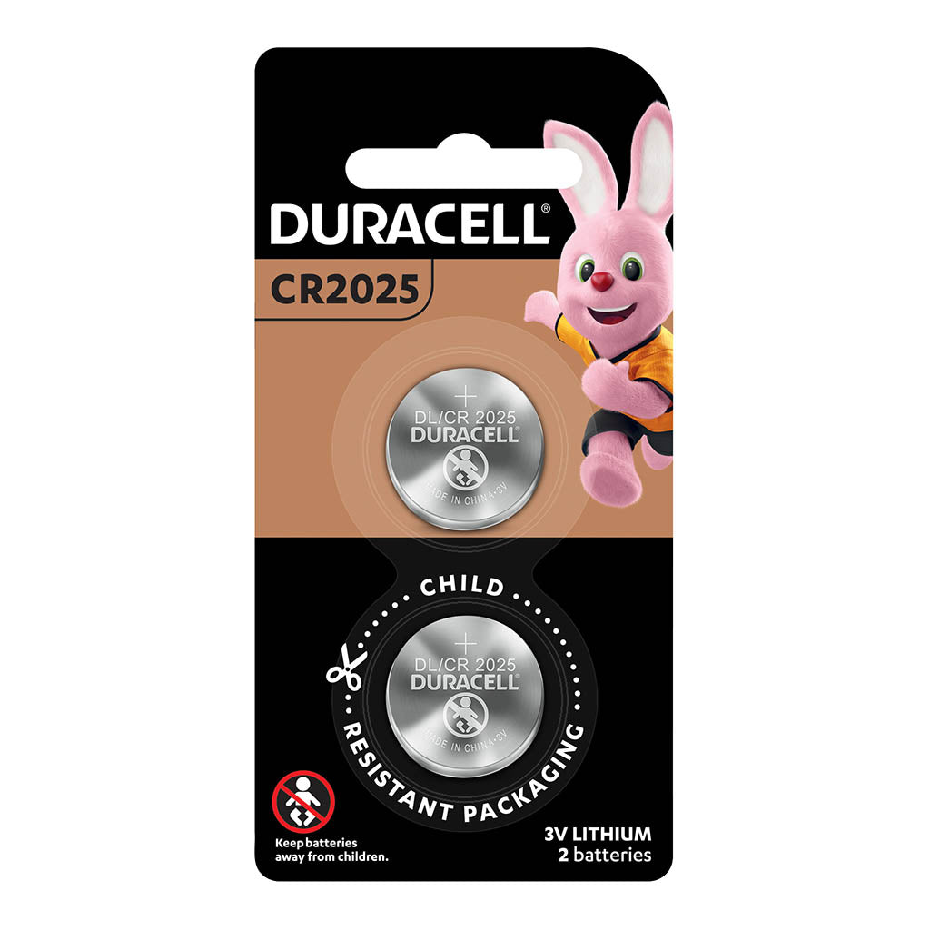 Duracell Lithium Coin Battery CR2025 3V Pack of 2