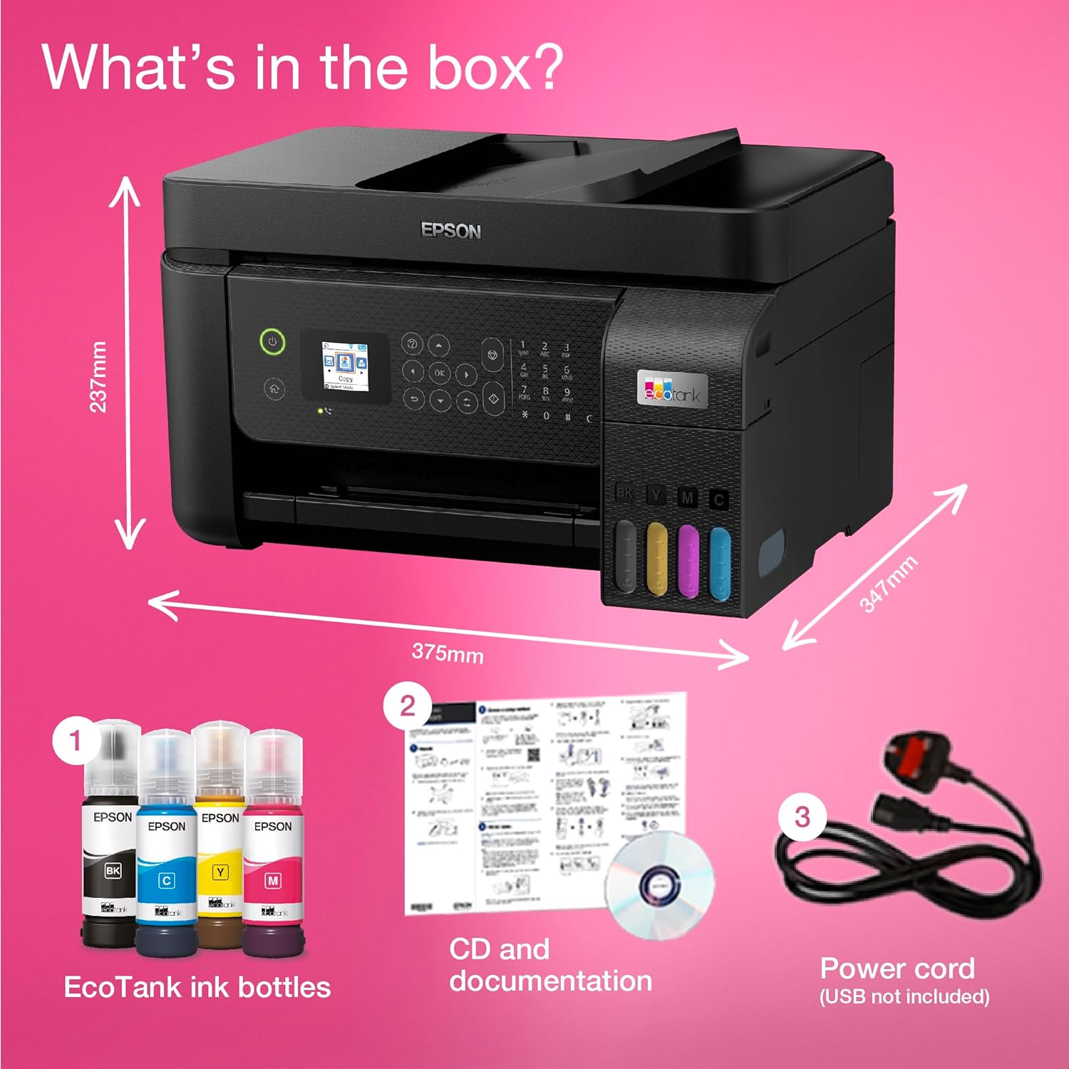 EPSON EcoTank ET-4800 Inkjet Printer Wireless Multi-function A4