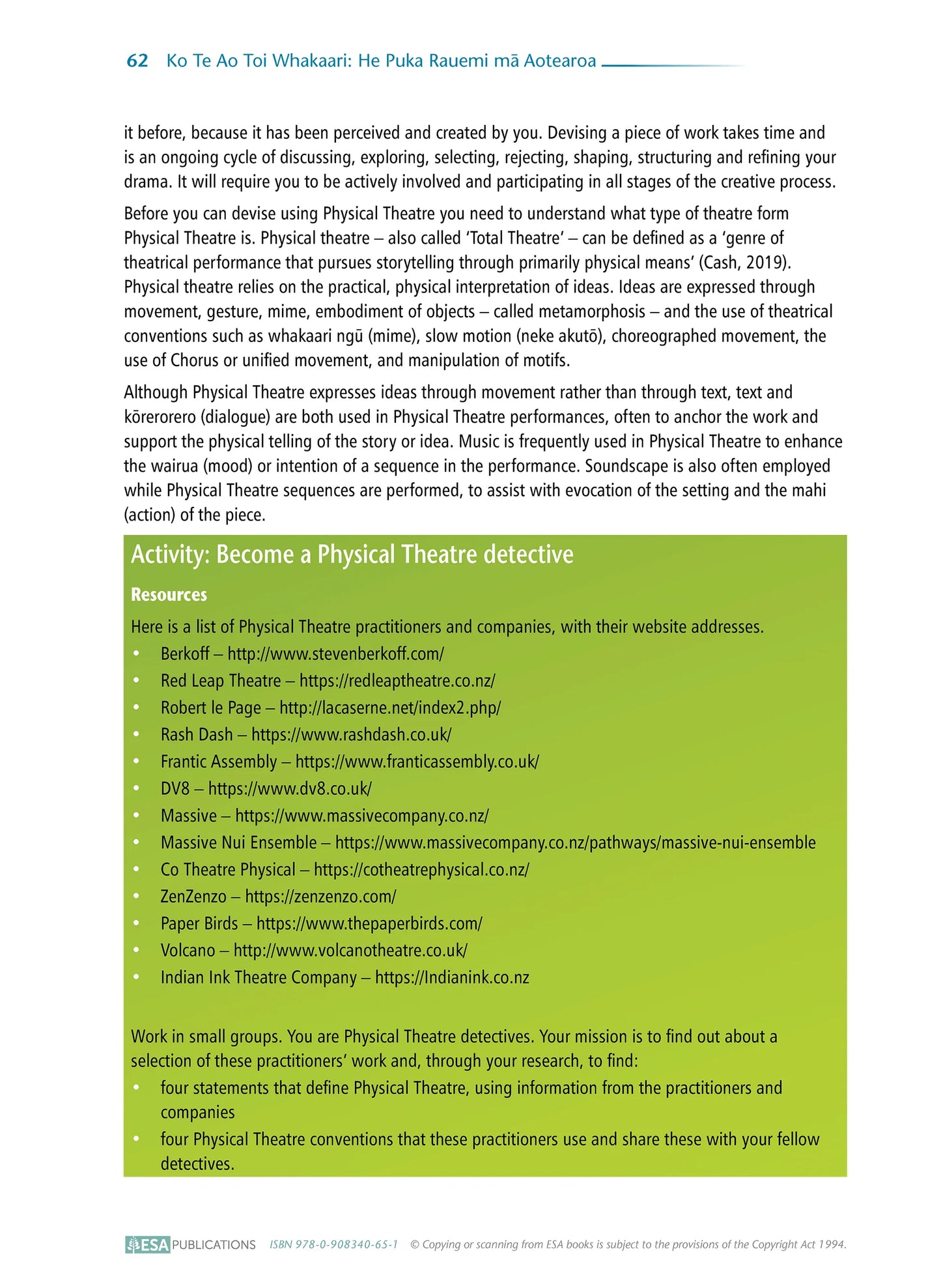 ESA Drama Resources for New Zealand Senior Secondary Schools – Ko Te Ao Toi Whakaari: He Puka Rauemi mā Aotearoa