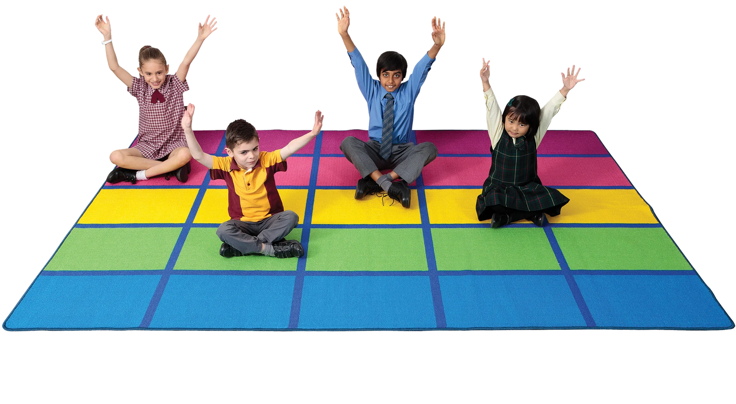 Elizabeth Richards Rug Non-Slip Rainbow Blocks 3x2m