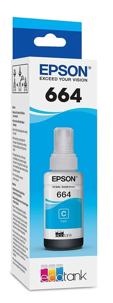 Epson T664 Eco Tank Pigment Ink Cyan