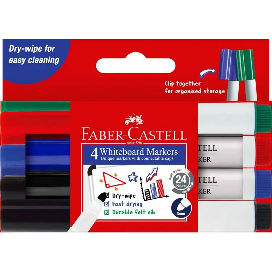 Faber-Castell Connector Whiteboard Marker Pack of 4