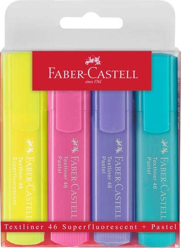 Faber-Castell Highlighter Textliner Pack of 4 Pastel Colours