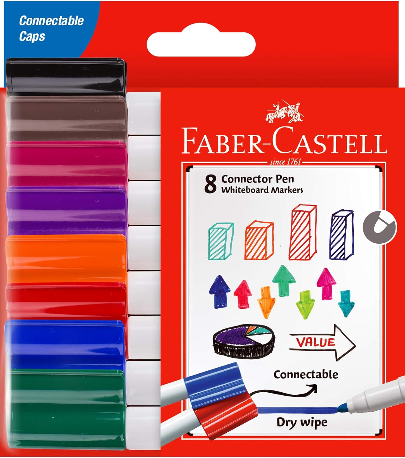 Faber-Castell Whiteboard Marker Wallet of 8