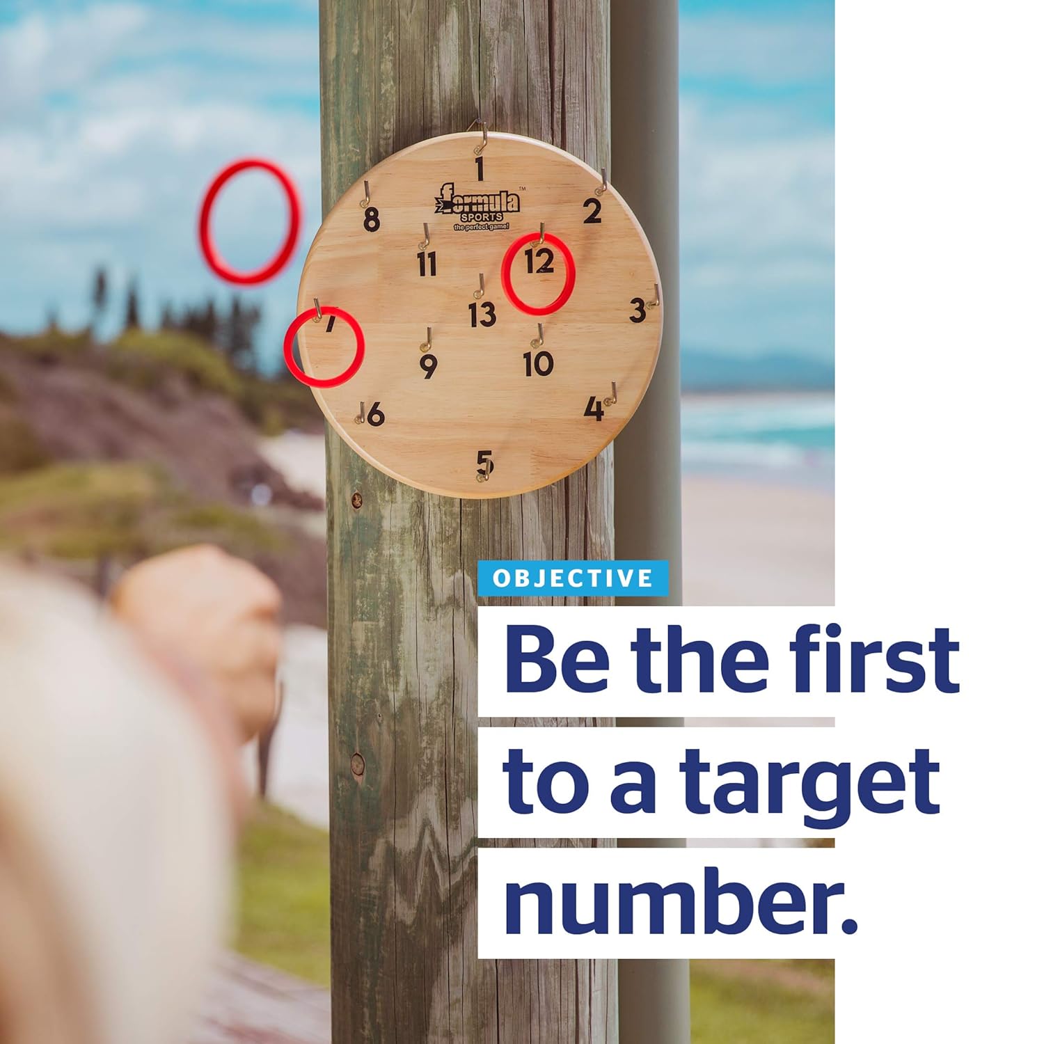 Formula Sports Hookey Set – Classic Rubberwood Ring Toss Game for All Ages