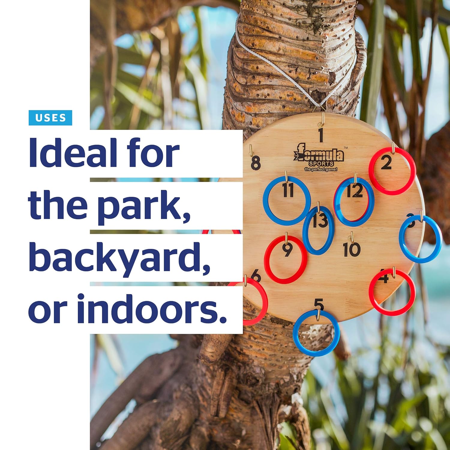 Formula Sports Hookey Set – Classic Rubberwood Ring Toss Game for All Ages