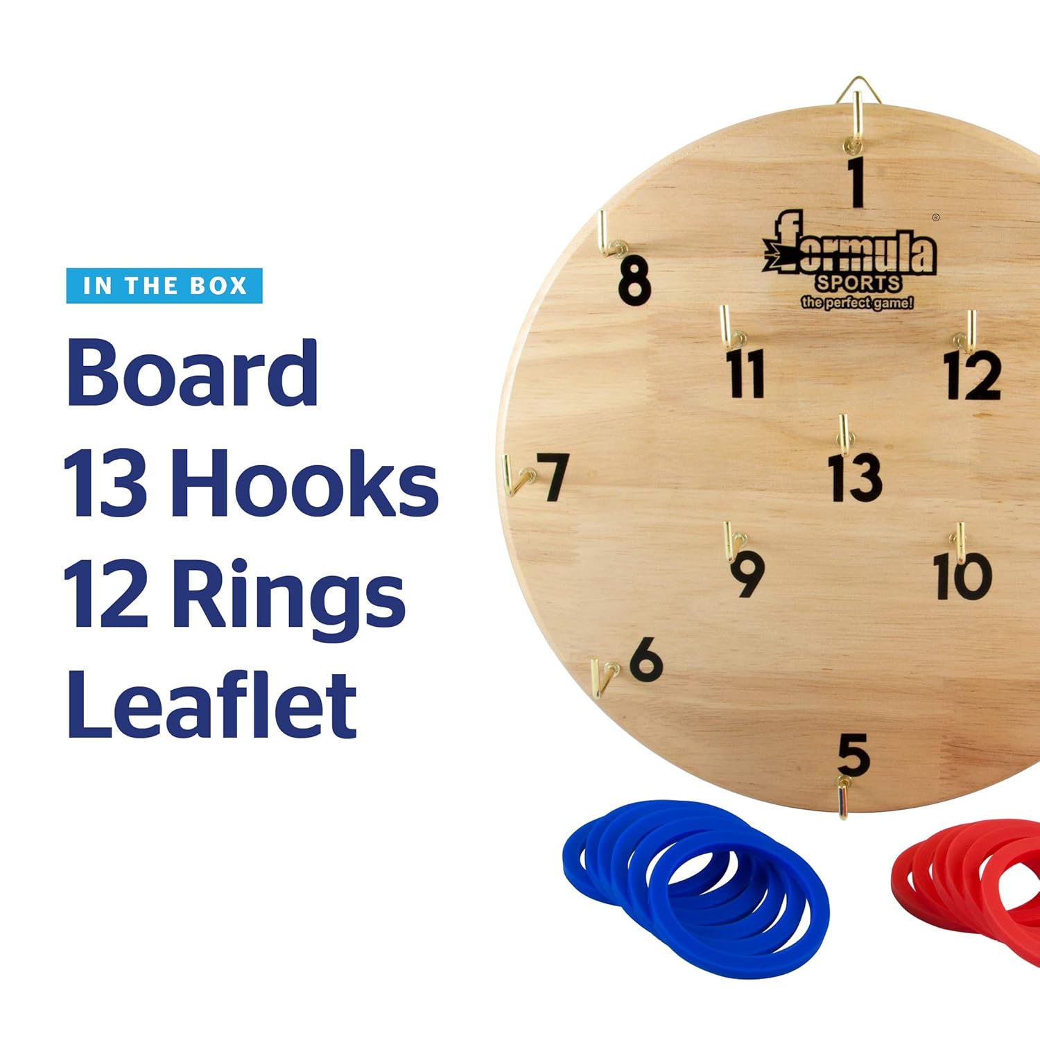 Formula Sports Hookey Set – Classic Rubberwood Ring Toss Game for All Ages