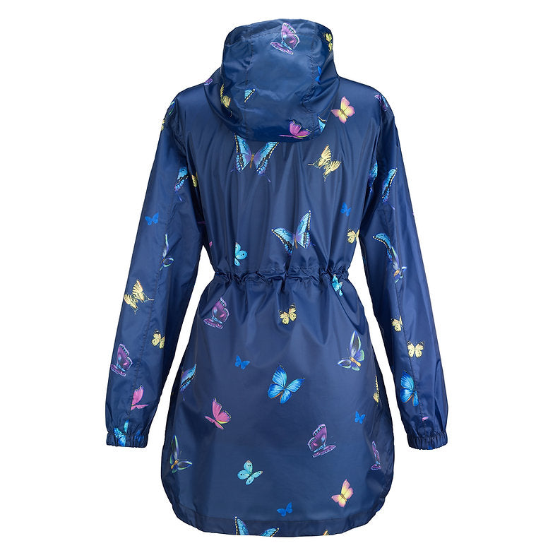 Galleria Designer 100% Waterproof Raincoat Compact Pack-a-Way Butterfly Size S to XL