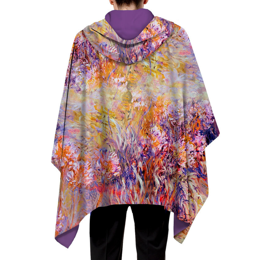 Galleria Reversible RainCape Magnetic Closure Monet Agapanthus Rain Free Size